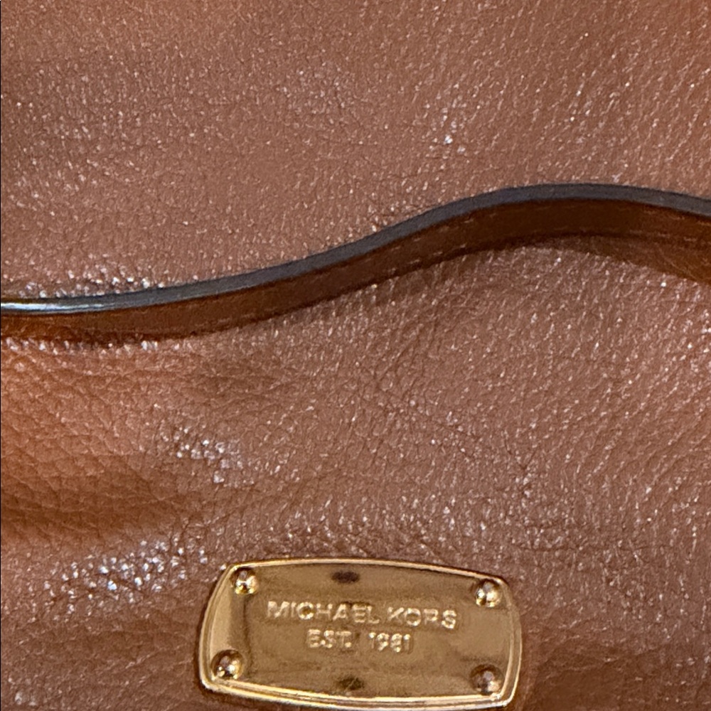 Michael Kors Tan Leather Shoulder Bag with Tassel
